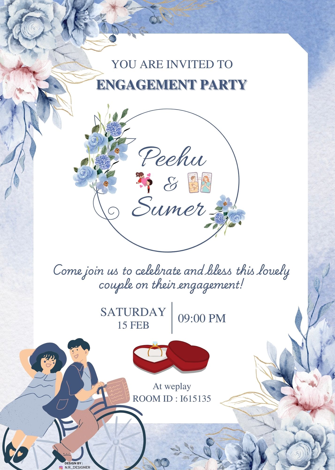 Peehu&Sumer Engagement PARTY Invitation